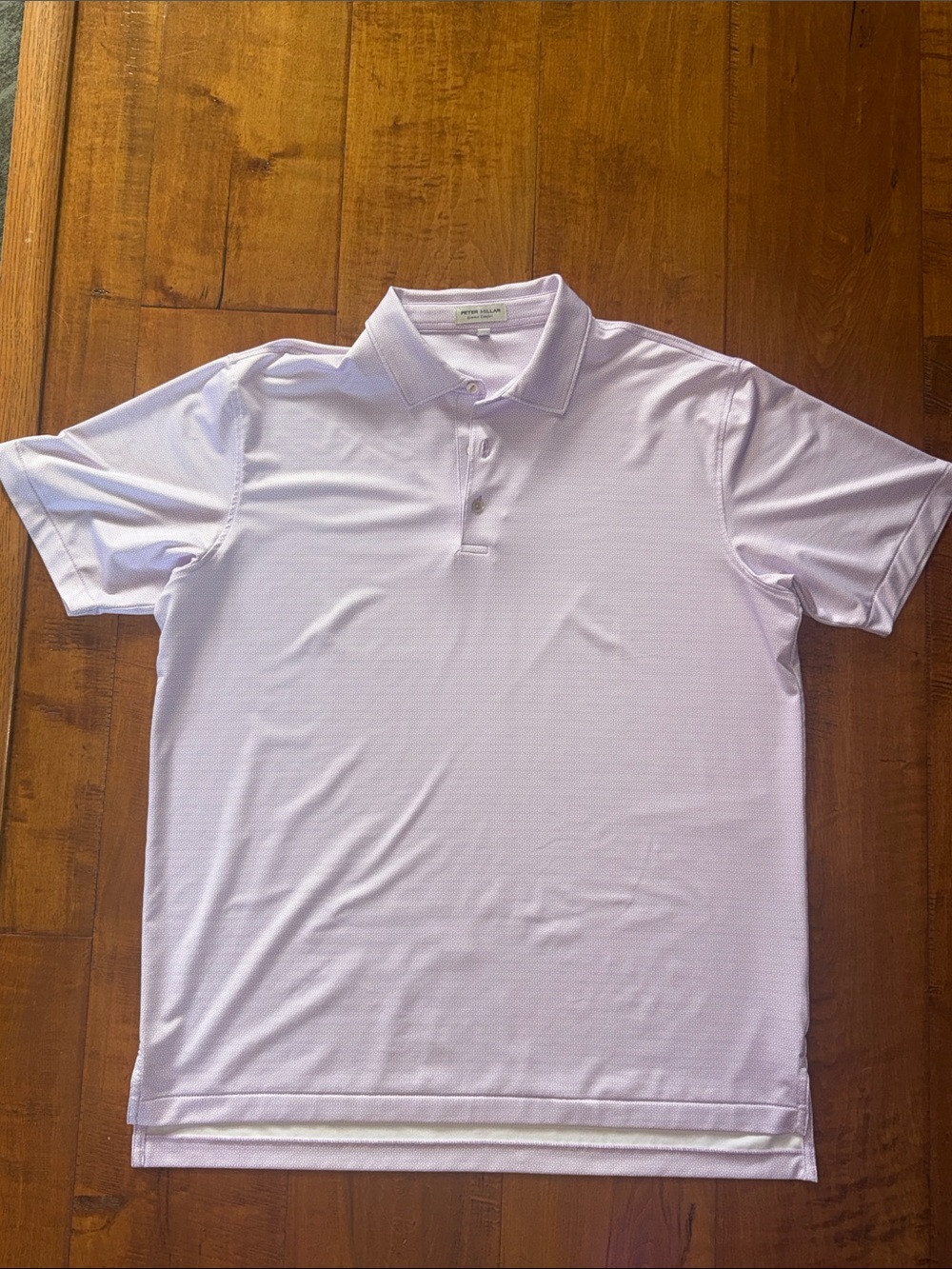 Peter Millar Summer Comfort Polo Men’s Large Lavender Geometric Golf Performance